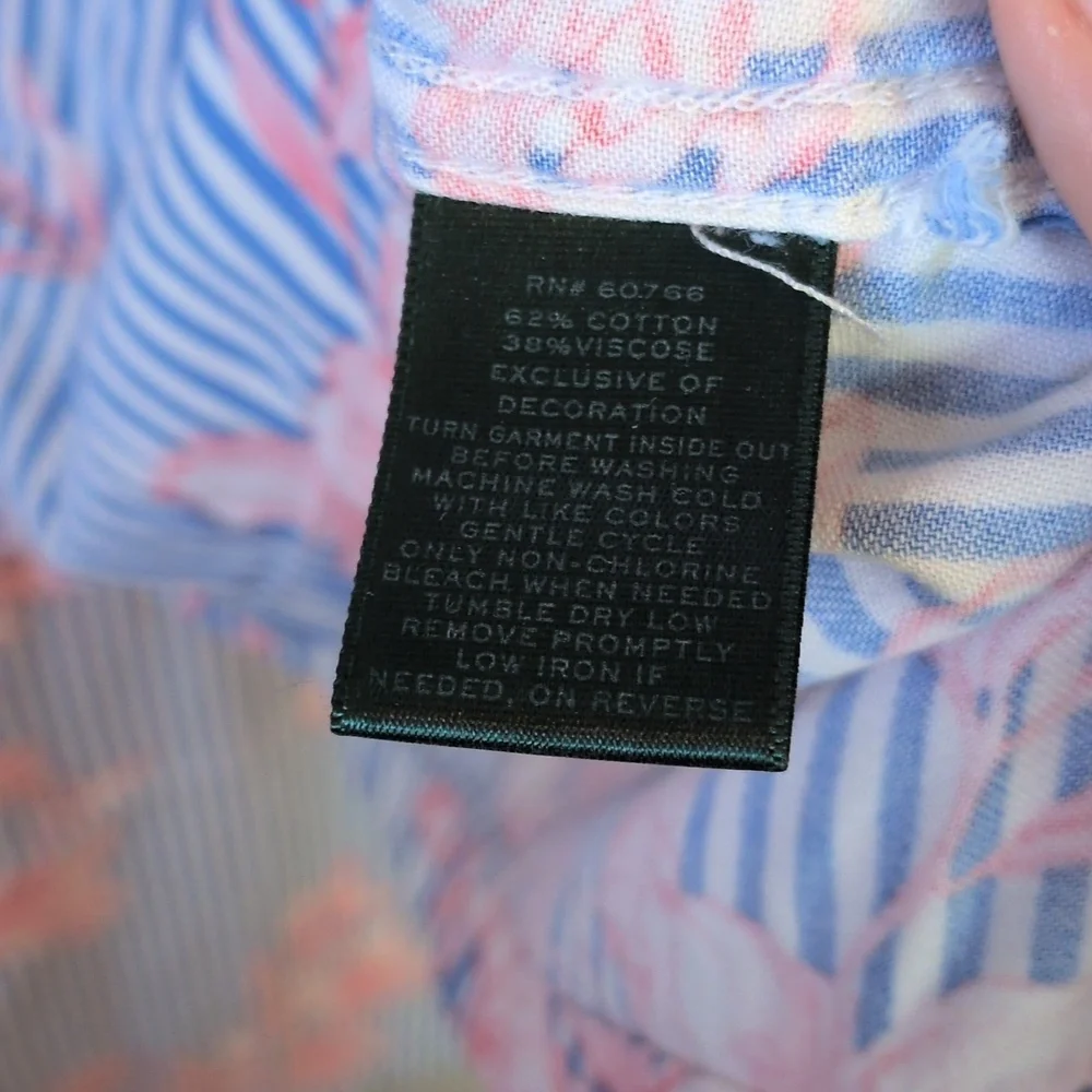 Lauren Ralph Lauren Blue & Pink Striped Floral Pajama Set
